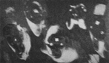 Danielle Draik - Kozyrev Transmission. Thermochromic Collage. 6 x 3 inches. 2025.